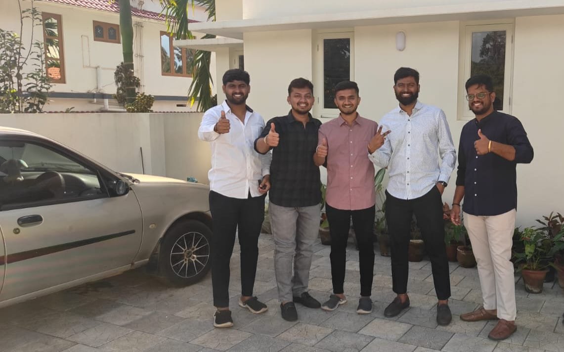 Happy group of friends at Surabi Coorg Homestay